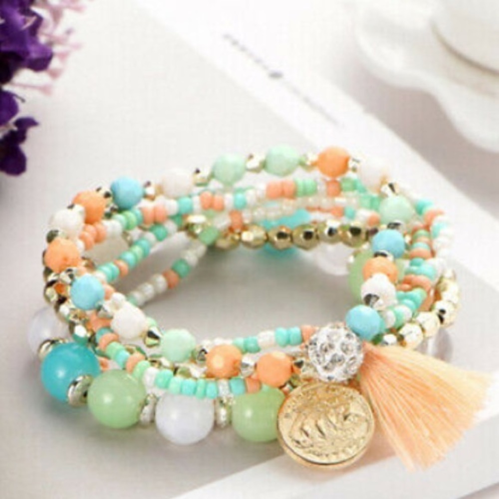 ❤️gorgeous 6 PCs multilayer beads bracelet